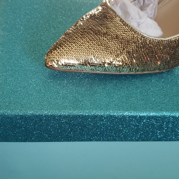 Betsey Johnson Lani Gold Sequin Pumps - Picture 6 of 6
